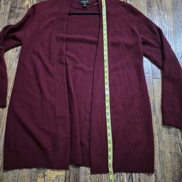 Cashmere Charter Club Luxury Maroon Cardigan Medium - Picture 3 of 5